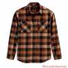 Chemise carreaux Essence Harley-Davidson homme, orange, marron, manches longues, coton, 96117-23VM