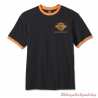 Tee-shirt Ringer 120th Anniversary Harley-Davidson homme, noir orange, manches courtes, Racing, coton, maille, 96834-23VM