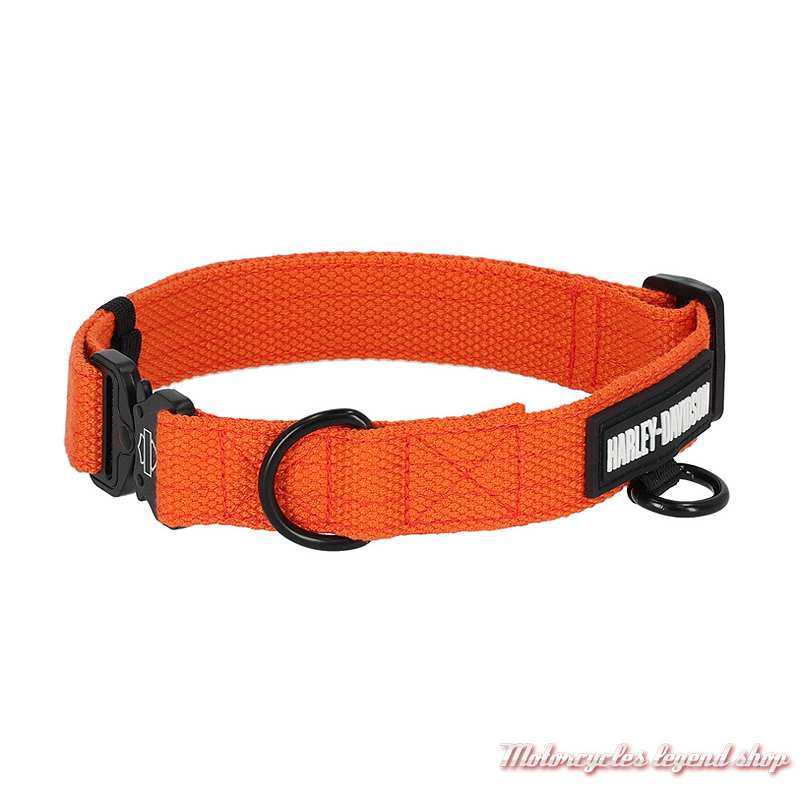 Collier pour chien orange Harley-Davidson, nylon, ajustable, MPC001-26