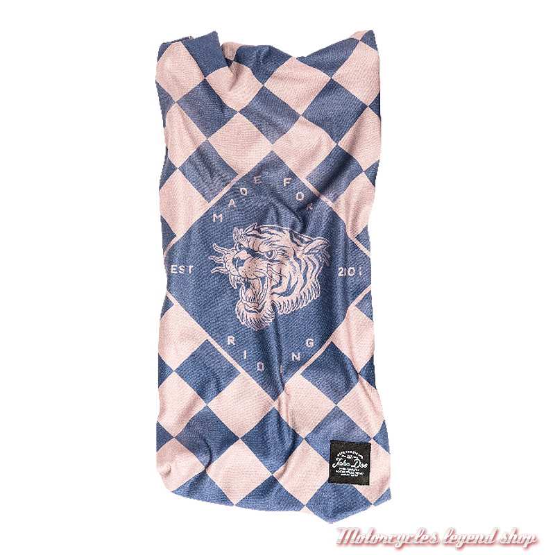 Tube Tiger JDM John Doe, damier, microfibre, bleu, rose, JDT7017