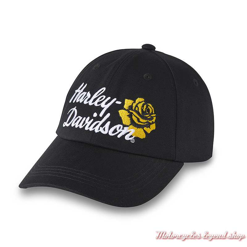 Casquette Rose Racer Harley-Davidson femme, noir, coton, réglable, 97729-24VW