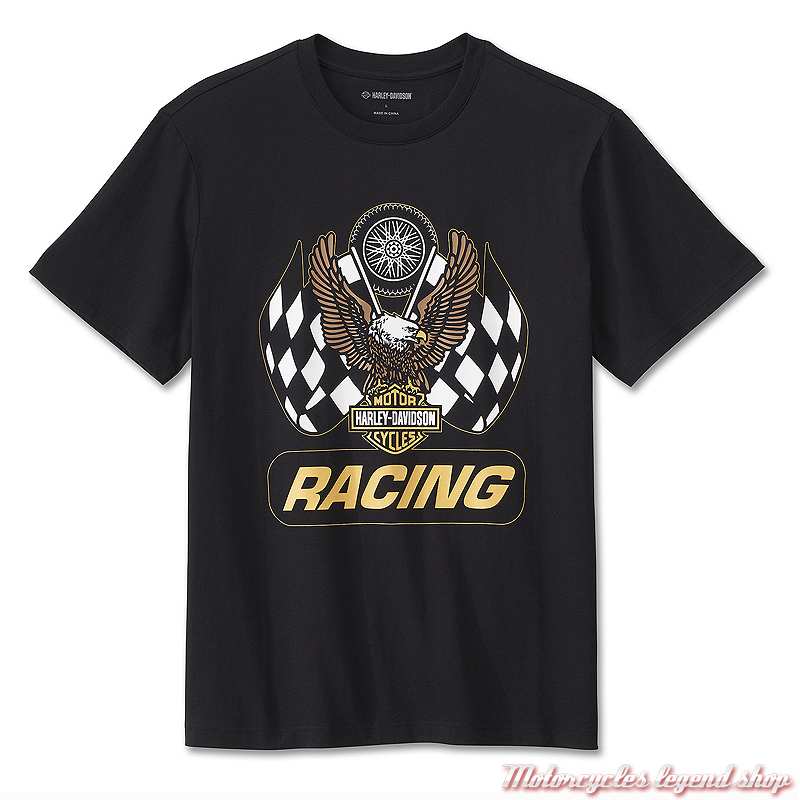 Tee-shirt Trophy Harley-Davidson homme, noir, coton, manches courtes, 96430-24VM 