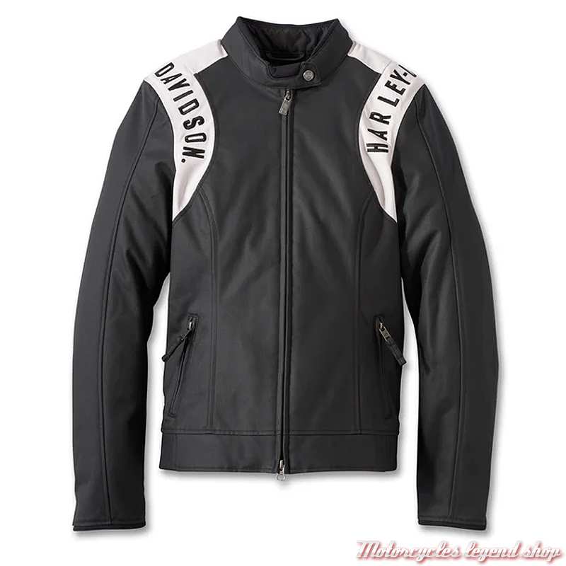 Blouson textile 120th Anniversary Imprint Harley-Davidson femme, nylon, noir, blanc, CE, 97174-23EW