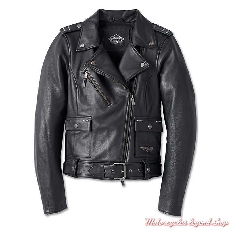 Perfecto cuir 120th Anniversary Harley-Davidson femme, noir, CE, 97026-23EW