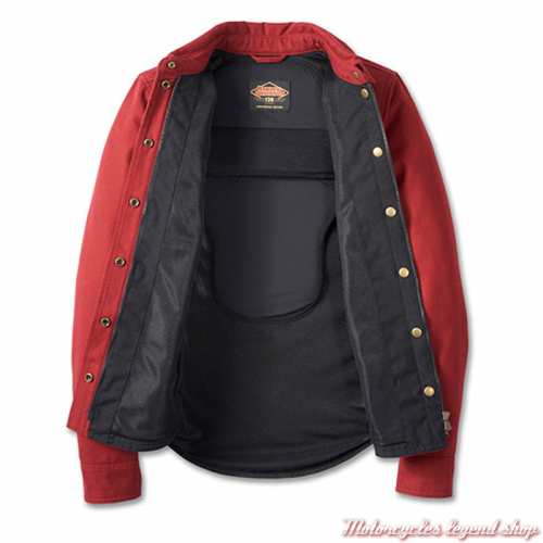 Chemise Operative Riding 120th Anniversary Harley-Davidson femme, rouge merlot, CE, intérieur, 97207-23EW