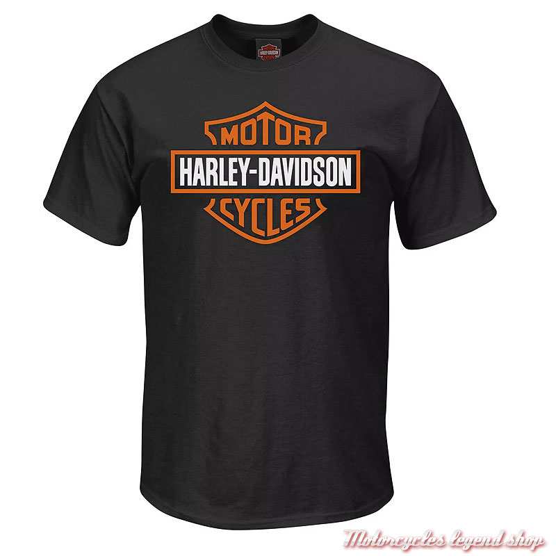 Tee-shirt Bar & Shield Harley-Davidson homme, Cornouaille Moto Quimper Bretagne, noir, manches courtes, coton, 40291550