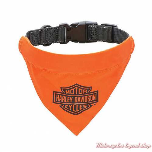 Bandana pour chien orange small/medium Harley-Davidson, polyester, collier nylon réglable, HDX-90204