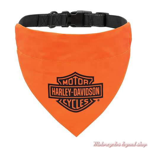 Bandana pour chien orange L/XL Harley-Davidson, polyester, collier nylon réglable, HDX-90205