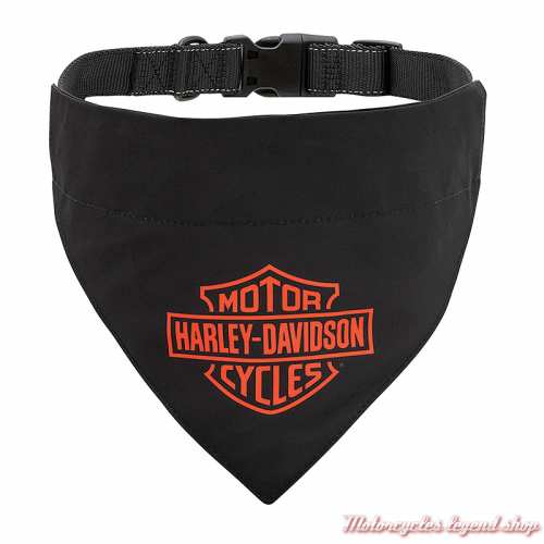 Bandana pour chien noir L/XL Harley-Davidson, polyester, collier nylon réglable, HDX-90207