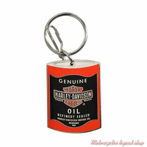 Porte clés Oil Can Harley-Davidson orange, en métal, 4388