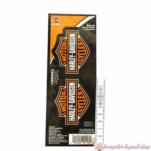 Stickers de vitre Bar & Shield orange Harley-Davidson