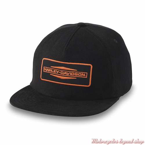 Casquette Stacked velours noir Harley-Davidson, coton, réglable, 97613-25VM