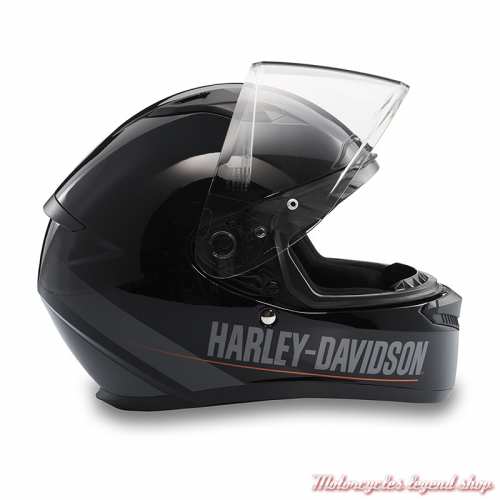 Casque integral Velo Harley-Davidson, noir brillant, profil droit, 97119-25EX