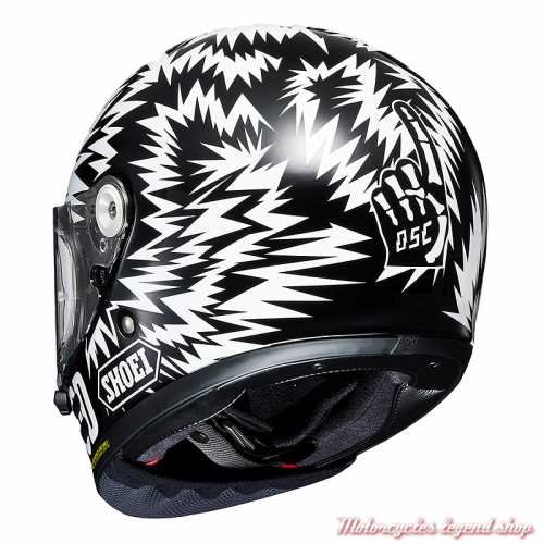 Casque The Glamster Neighborhood X DSC TC-5 Shoei, noir, blanc, dos