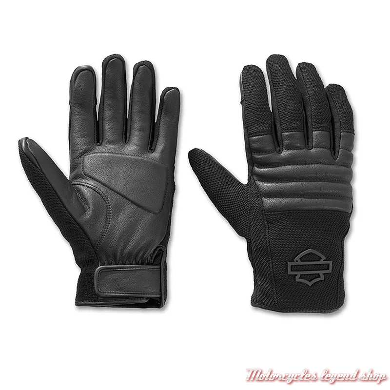 Gants Dyna tricot et cuir Harley-Davidson homme, noir, 97114-25VM