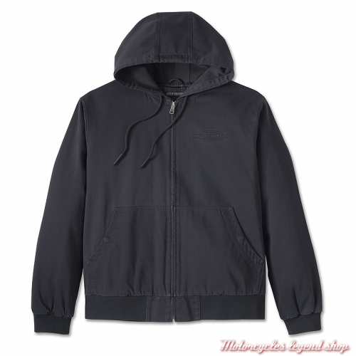 Blouson Workwear Bar & Shield Harley-Davidson homme, à capuche, noir, coton, 97401-25VM