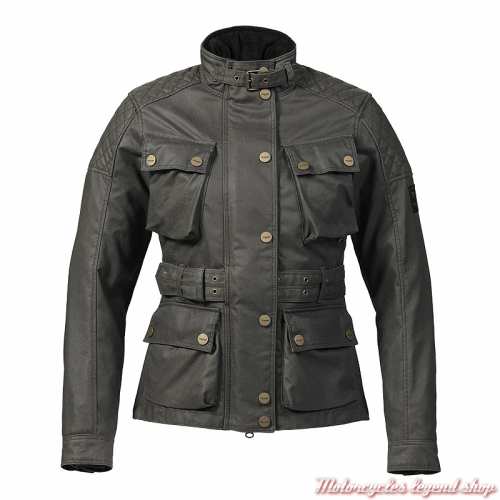 Veste textile Beck Triumph femme coton waxé kaki, style Barbour, MLTS20124