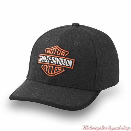 Casquette Bar & Shield Wool Harley-Davidson homme, gris, polyester, laine, réglable, 97619-25VM