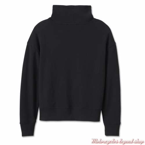 Sweatshirt Bar &amp; Shield Harley-Davidson femme, col cheminée, noir, coton, dos, 96059-25VW