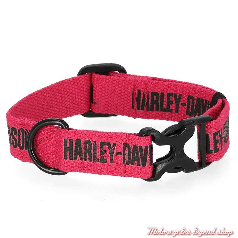 Collier rose Text pour chien Harley-Davidson, nylon, ajustable, MPC002/16