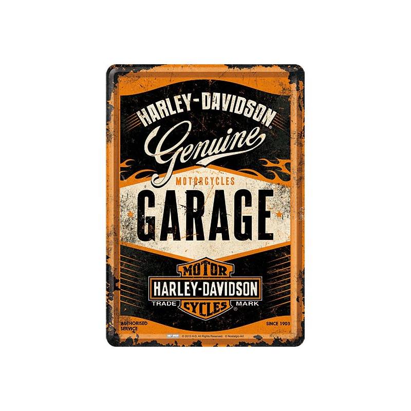 Carte postale métal Genuine Garage, rétro, Harley-Davidson 10281