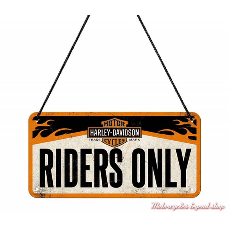 Plaque métal Riders Only Harley-Davidson, 10 x 20 cm, 28003