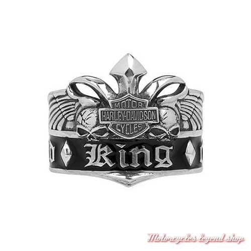 Bague argent King Harley-Davidson homme