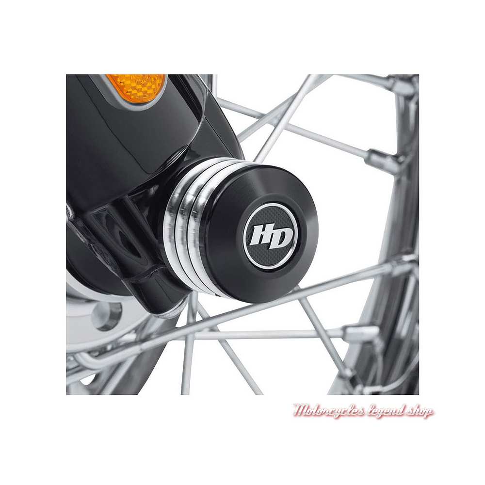 Garde-boue,Cache écrous pour essieu avant de moto, accessoire en aluminium  noir-chrome, capuchon pour Harley - Axle Nut Cover K